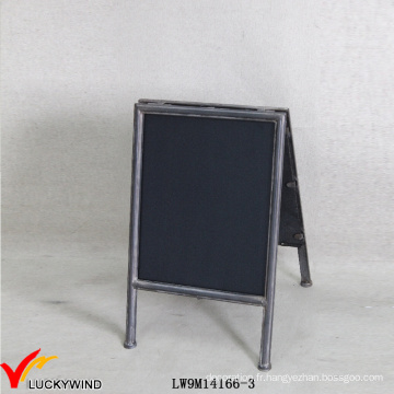 Portable a Stand Small Antique Metal Frached Chalk Blackboard